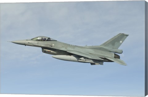 Framed Chilean Air Force F-16 soars through the sky over Brazil Print