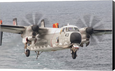 Framed C-2A GreyhoundP repares for Landing Aboard the USS George HW Bush Print