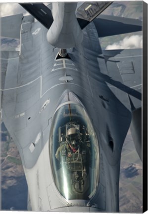 Framed US Air Force F-16C Fighting Falcon Refueling Print