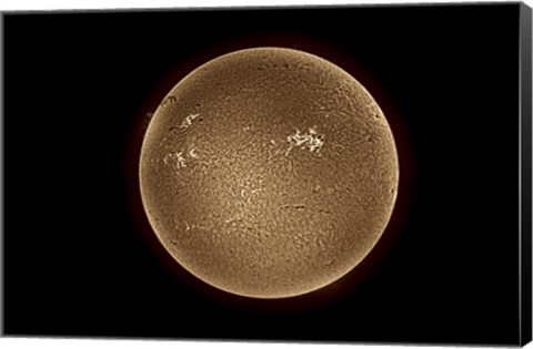 Framed Sun in Hydrogen Alpha Print