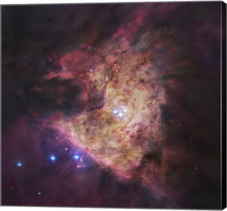 Framed Trapezium Cluster at Center of Orion Nebula Print