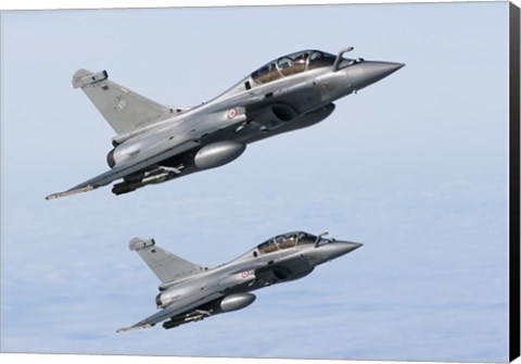 Framed Two Dassault Rafale B&#39;s of the French Air Force (side view) Print