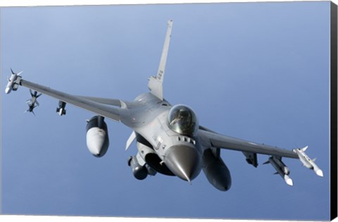 Framed Dutch F-16AM Over the Mediterranean Sea (front view) Print