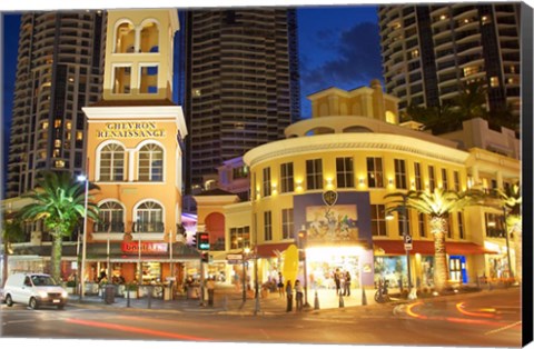 Framed Chevron Renaissance Mall, Surfers Paradise, Gold Coast, Queensland, Australia Print