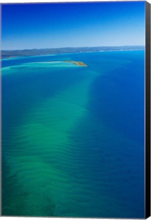 Framed Great Sandy Straits, Little Woody Island and Fraser Island, Queensland, Australia Print