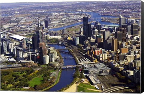 Framed Melbourne CBD and Yarra River, Victoria, Australia Print