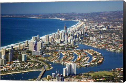 Framed Nerang River, Surfers Paradise, Gold Coast, Queensland, Australia Print