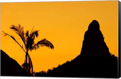 Framed Sunset over Glass House Mountains, Sunshine Coast, Queensland, Australia Print