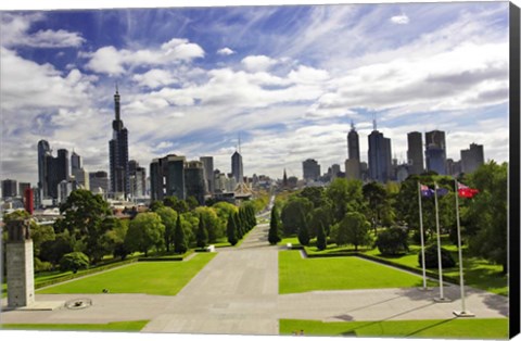 Framed View from the Shrine of Remembrance, Melbourne, Victoria, Australia Print