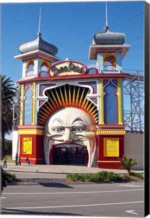 Framed Entrance Gate to Luna Park, St Kilda, Melbourne, Victoria, Australia Print