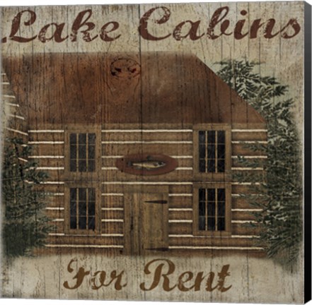 Framed Lake Cabin Print