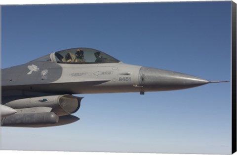 Framed F-16 Fighting Falcon During a Training Mission Print