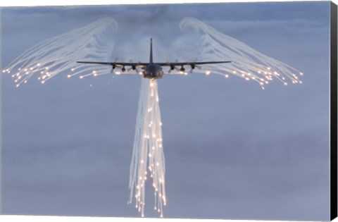 Framed MC-130H Combat Talon Dropping Flares Print