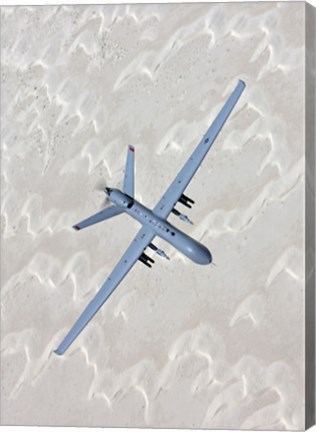 Framed MQ-9 Reaper Training in the White Sands Desert, New Mexico Print