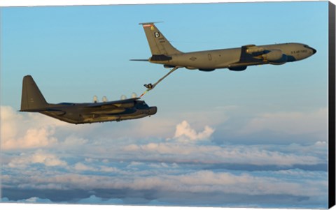 Framed MC-130H Combat Talon II Being Refueled by a KC-135R Stratotanker Print