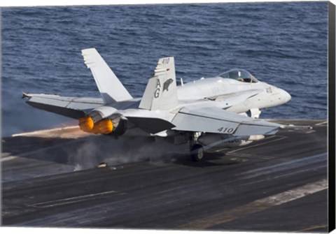Framed F/A-18C Hornet Taking Off from the USS Dwight D Eisenhower Print
