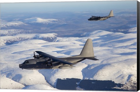 Framed MC-130P Combat Shadow and MC-130H Combat Talon Over Clouds Print