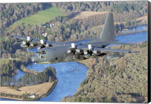 Framed MC-130P Combat Shadow Over Scotland Print