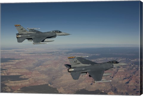Framed Pair of F-16&#39;s near the Grand Canyon, Arizona Print
