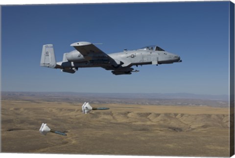 Framed A-10C Thunderbolt Releases two High Drag BDU-50&#39;s over Idaho Print