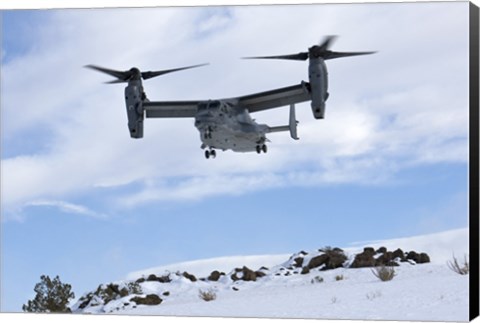 Framed CV-22 Osprey Prepares to Land During a Training Mission Print