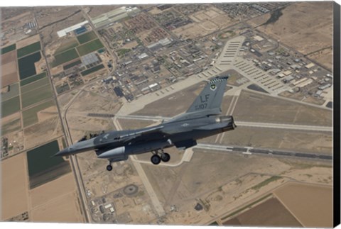 Framed F-16 Fighting Falcon over Luke Air Force Base, Arizona Print