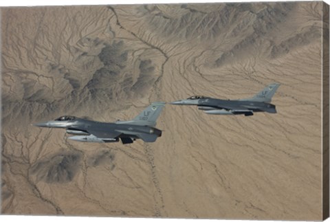 Framed Two F-16&#39;s over the Arizona Desert Print