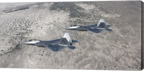 Framed Two F-22 Raptors over New Mexico Print