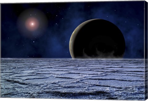 Framed Distant Star Illuminates an Extrasolar Planet Print