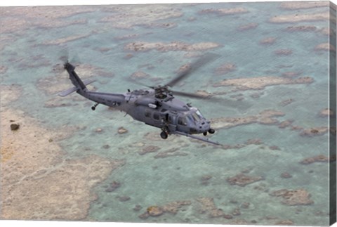 Framed HH-60G Pave Hawk Along the Coastline of Okinawa, Japan Print