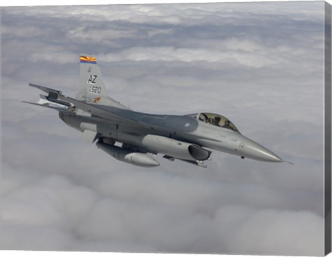 Framed F-16 Fighting Falcon Maneuvers During a Training Mission Print