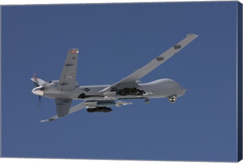 Framed MQ-9 Reaper in the Blue Skies of New Mexico Print