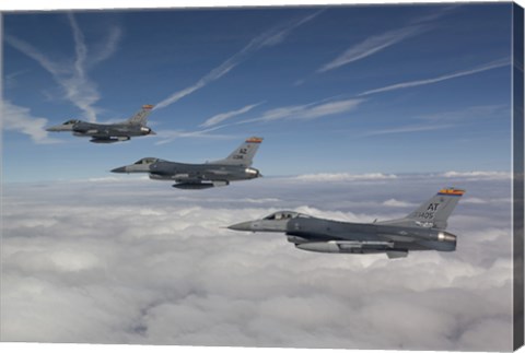 Framed Three F-16&#39;s over the Clouds of Arizona Print