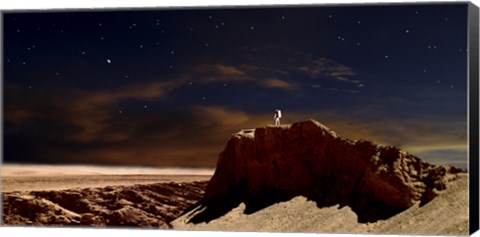 Framed Artist&#39;s Depiction of a Lone Astronaut on Another Planet Print