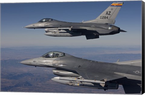 Framed Close-Up of Two F-16&#39;s over Arizona Print