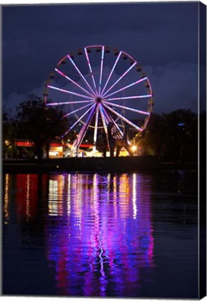 Framed Australia, Melbourne, Amusement Park, Ferris Wheel Print