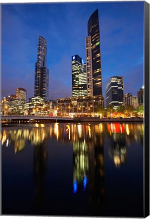 Framed Australia, Victoria, City Skyline, Bridge, Yarra River Print