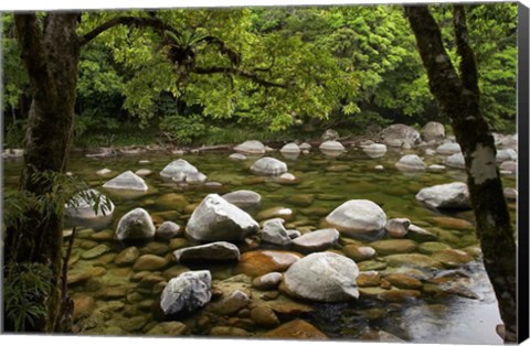 Framed Boulders and Mossman River, North Queensland, Australia Print