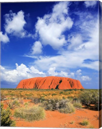 Framed holy mountain of Uluru, Ayers Rock, Australia Print