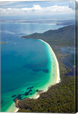 Framed Hazards Beach Coastline, Freycinet, Tasmania, Australia Print