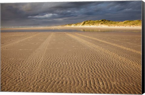 Framed Sand Ripples, Beach, Tasmania, Australia Print