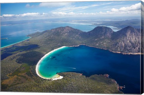 Framed Wineglass Bay and The Hazards, Freycinet National Park, Tasmania, Australia Print