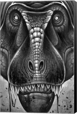 Framed Tyrannosaurus Rex in Black &amp; White Print