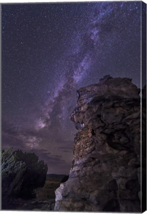 Framed Rocky Hoodoo Against the Milky Way, Oklahoma Print