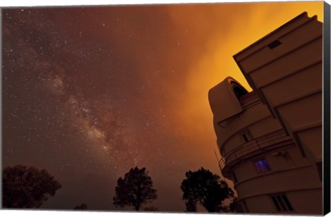 Framed Milky Way Appears through Smoke over the McDonald Observatory Print