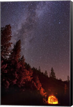 Framed Milky Way over Mountain Tunnel in Yosemite National Park Print