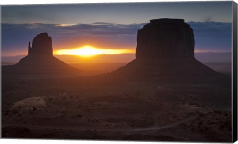 Framed Mitten Formations in Monument Valley, Utah Print