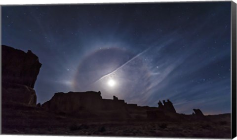 Framed Moon Ring over Arches National Park, Utah Print