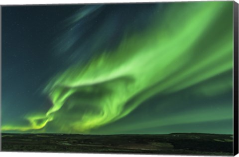 Framed Large Aurora Borealis Display in Iceland Print