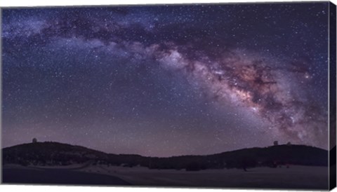 Framed Milky Way Rises the McDonald Observatory near Fort Davis, Texas Print